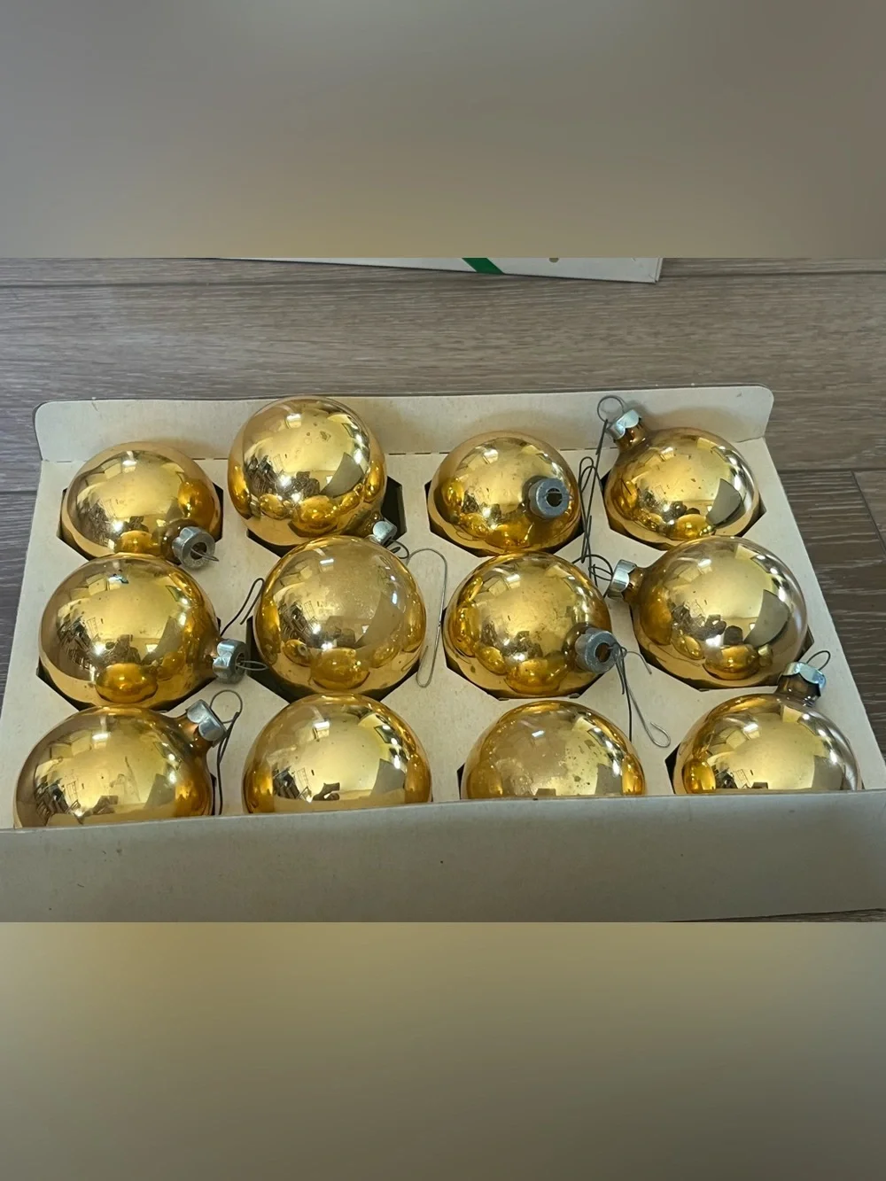 Vintage Christmas by Krebs and Pyramid Gold & Blue Ball Ornaments